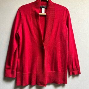 Jones New York Collection red cashmere sweaters cardigan Sz M